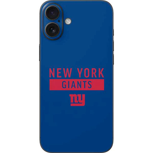 NFL New York Giants Blue Performance Series iPhone 16 Plus Skin